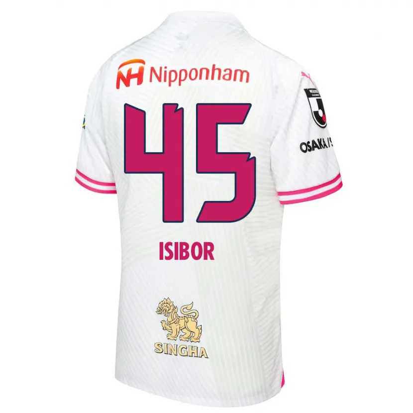 Danxen Niño Camiseta Ken Isibor #45 Blanco Rosa 2ª Equipación 2024/25 La Camisa