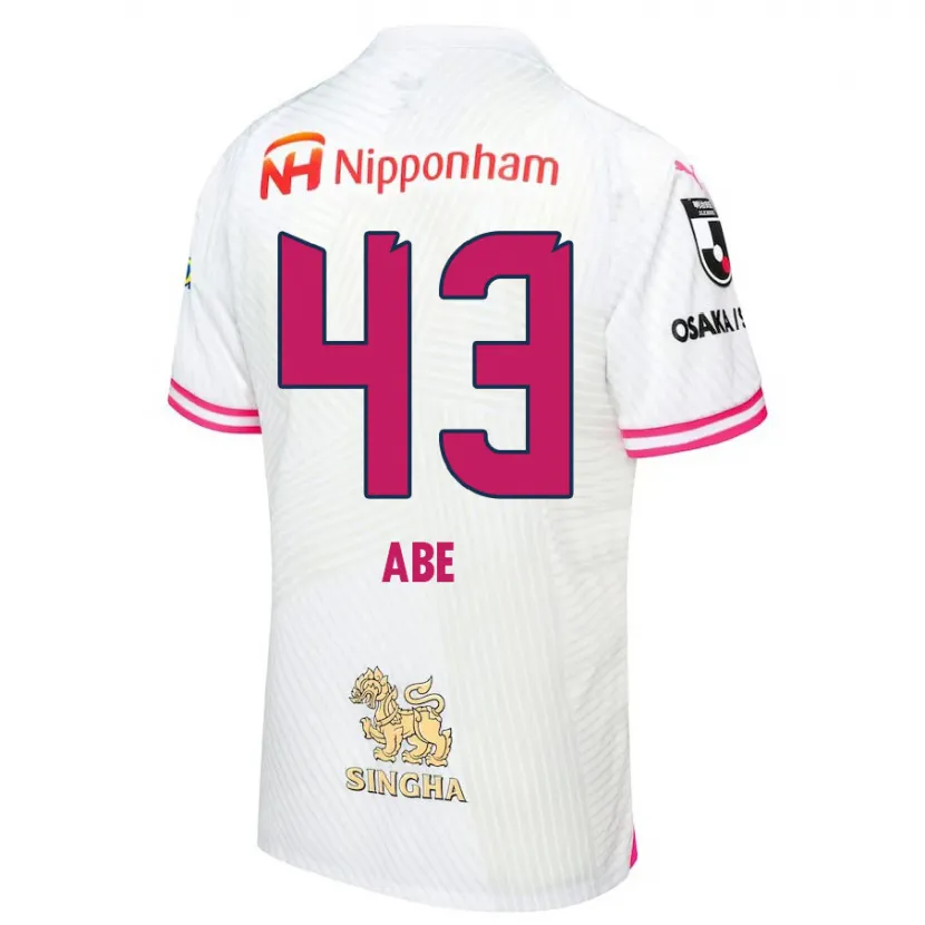 Danxen Niño Camiseta Yosei Abe #43 Blanco Rosa 2ª Equipación 2024/25 La Camisa