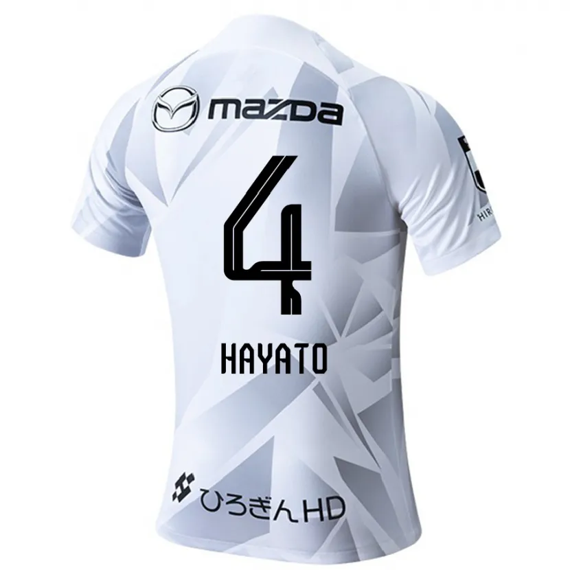 Danxen Niño Camiseta Hayato Araki #4 Blanco Gris Negro 2ª Equipación 2024/25 La Camisa