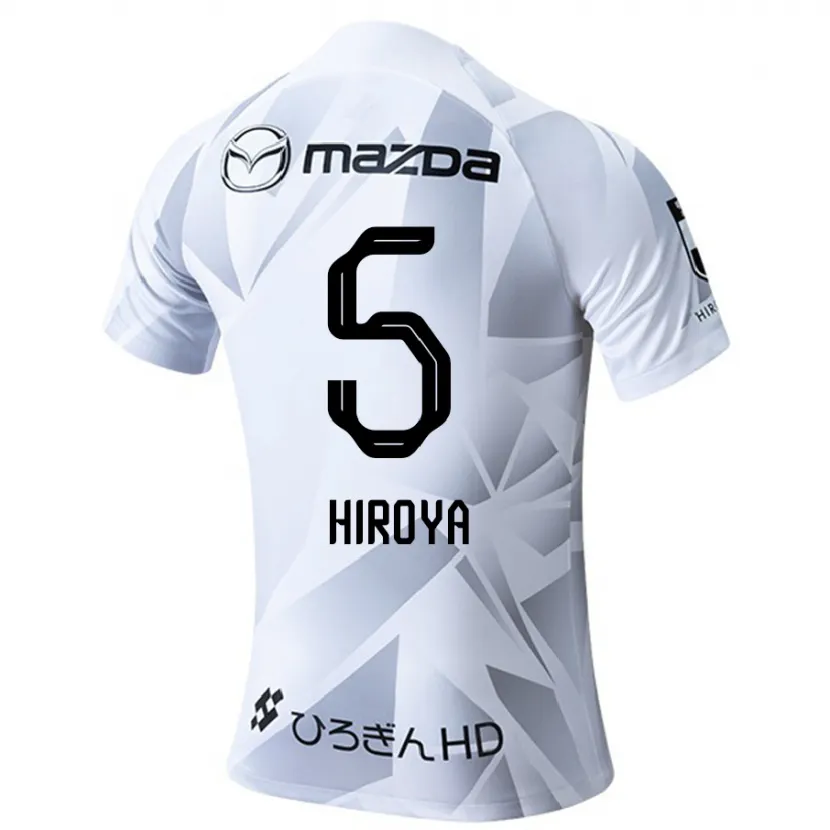 Danxen Niño Camiseta Hiroya Matsumoto #5 Blanco Gris Negro 2ª Equipación 2024/25 La Camisa