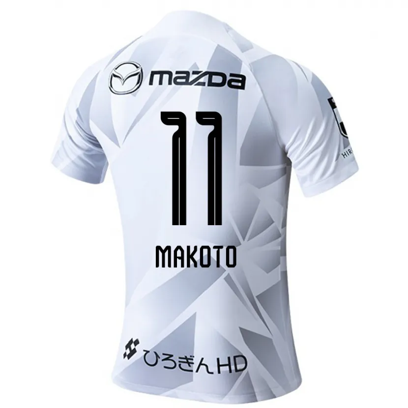 Danxen Niño Camiseta Makoto Mitsuta #11 Blanco Gris Negro 2ª Equipación 2024/25 La Camisa