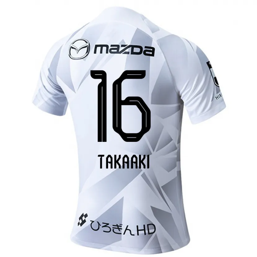 Danxen Niño Camiseta Takaaki Shichi #16 Blanco Gris Negro 2ª Equipación 2024/25 La Camisa