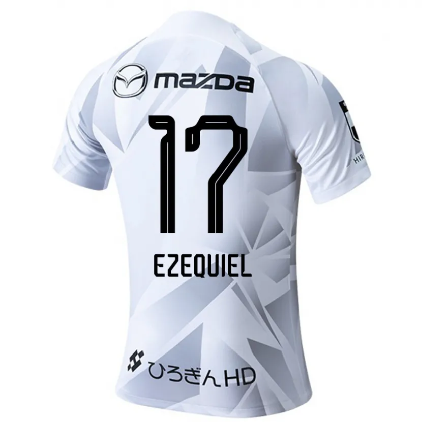 Danxen Niño Camiseta Ezequiel #17 Blanco Gris Negro 2ª Equipación 2024/25 La Camisa