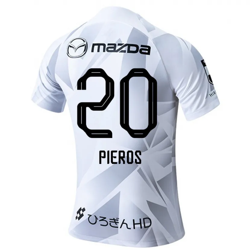 Danxen Niño Camiseta Pieros Sotiriou #20 Blanco Gris Negro 2ª Equipación 2024/25 La Camisa