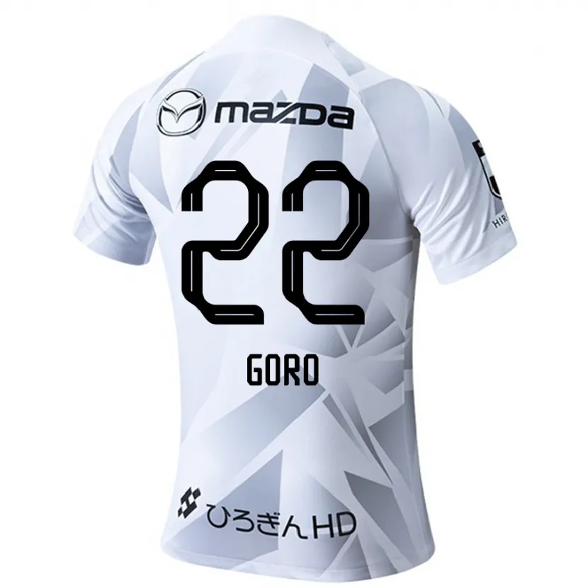 Danxen Niño Camiseta Goro Kawanami #22 Blanco Gris Negro 2ª Equipación 2024/25 La Camisa