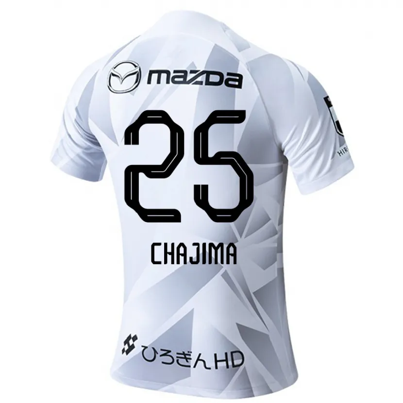 Danxen Niño Camiseta Yusuke Chajima #25 Blanco Gris Negro 2ª Equipación 2024/25 La Camisa