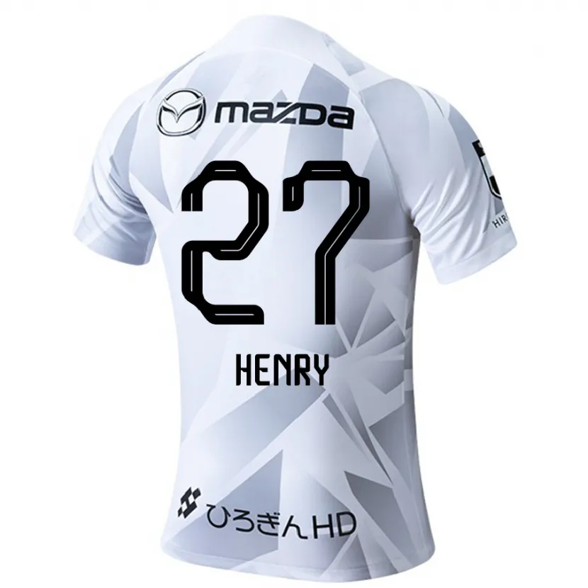 Danxen Niño Camiseta Osamu Henry Iyoha #27 Blanco Gris Negro 2ª Equipación 2024/25 La Camisa