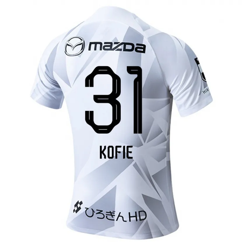 Danxen Niño Camiseta Shota Kofie #31 Blanco Gris Negro 2ª Equipación 2024/25 La Camisa