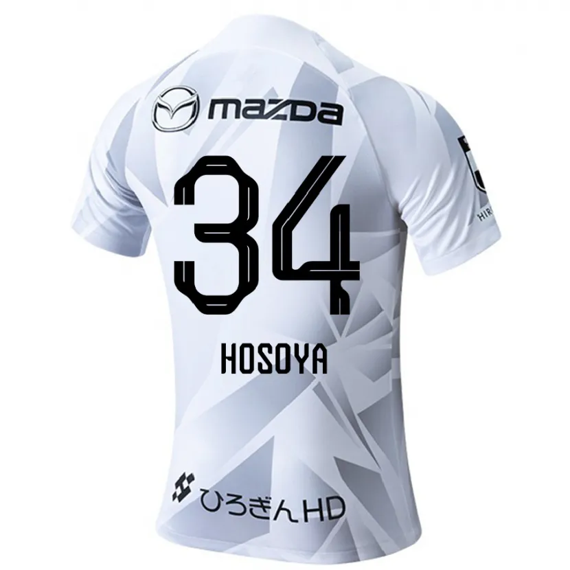 Danxen Niño Camiseta Kohei Hosoya #34 Blanco Gris Negro 2ª Equipación 2024/25 La Camisa