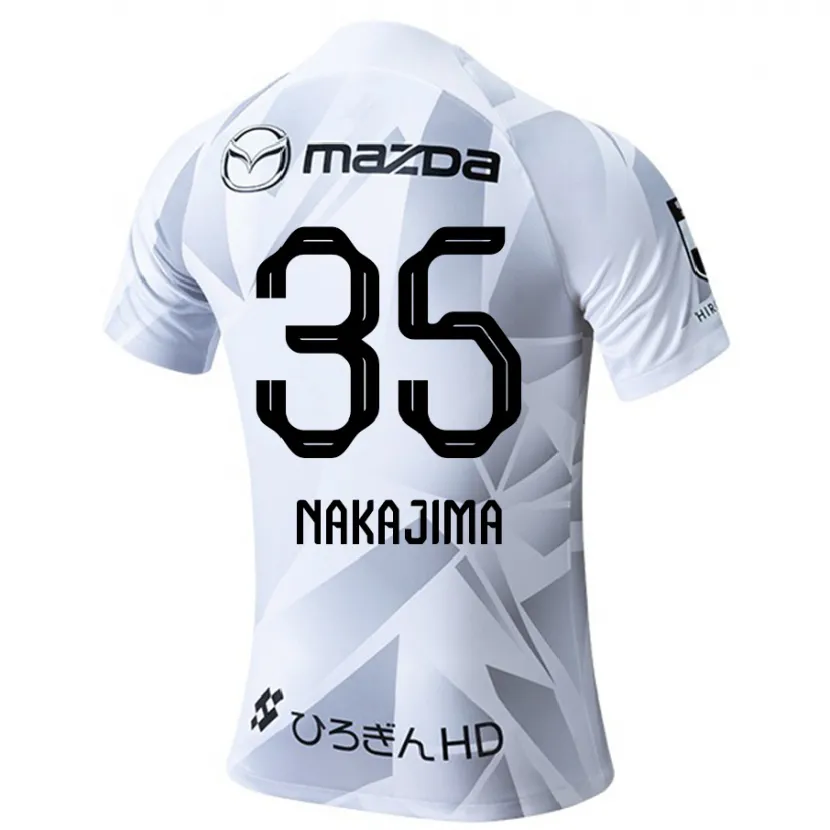 Danxen Niño Camiseta Yotaro Nakajima #35 Blanco Gris Negro 2ª Equipación 2024/25 La Camisa