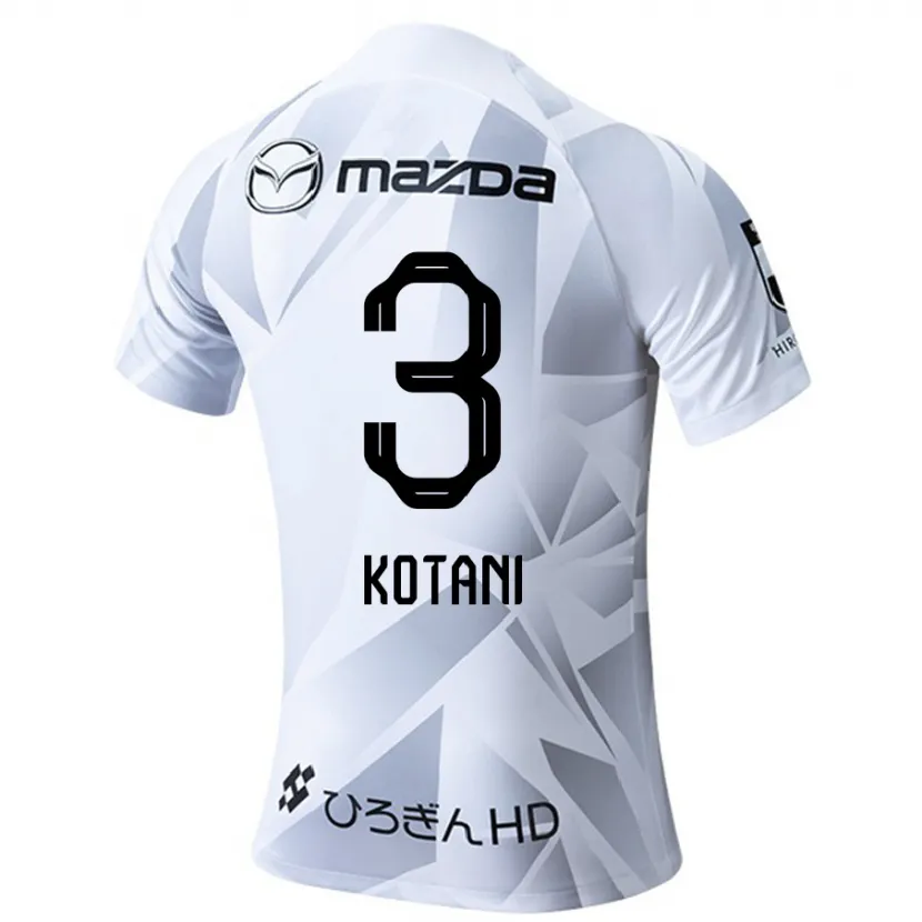 Danxen Niño Camiseta Fuga Kotani #3 Blanco Gris Negro 2ª Equipación 2024/25 La Camisa