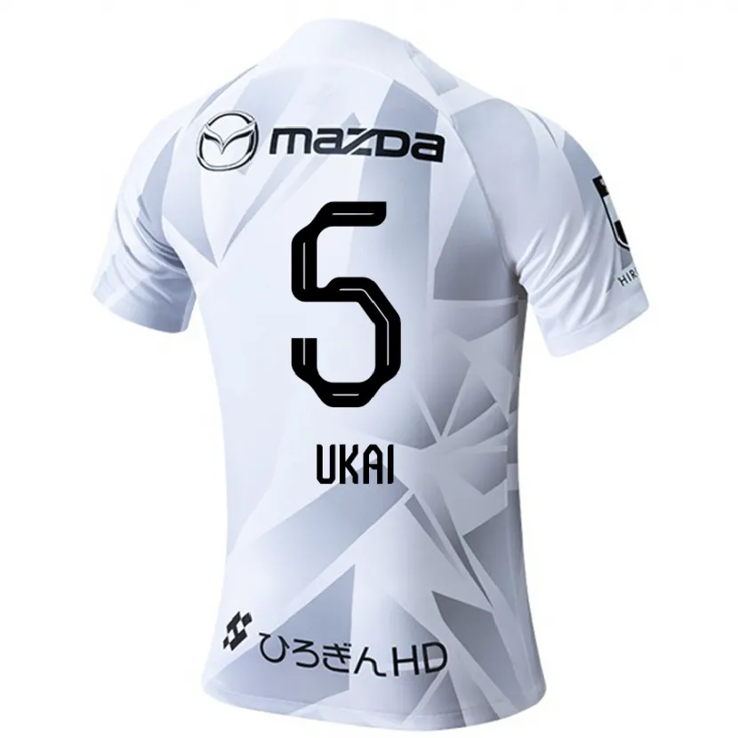 Danxen Niño Camiseta Hiroto Ukai #5 Blanco Gris Negro 2ª Equipación 2024/25 La Camisa