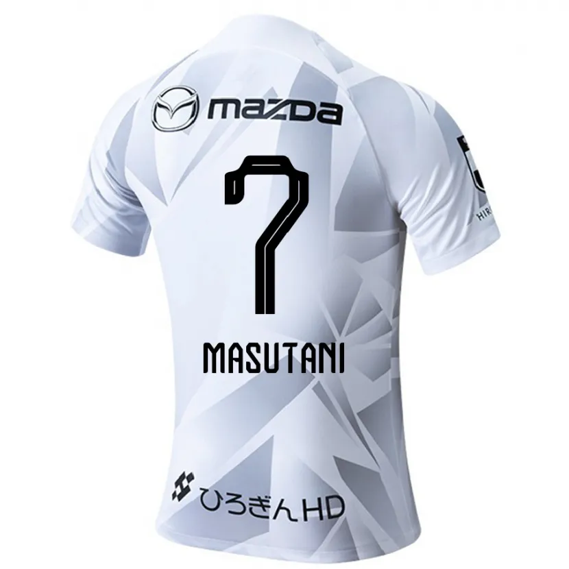 Danxen Niño Camiseta Ayuki Masutani #7 Blanco Gris Negro 2ª Equipación 2024/25 La Camisa