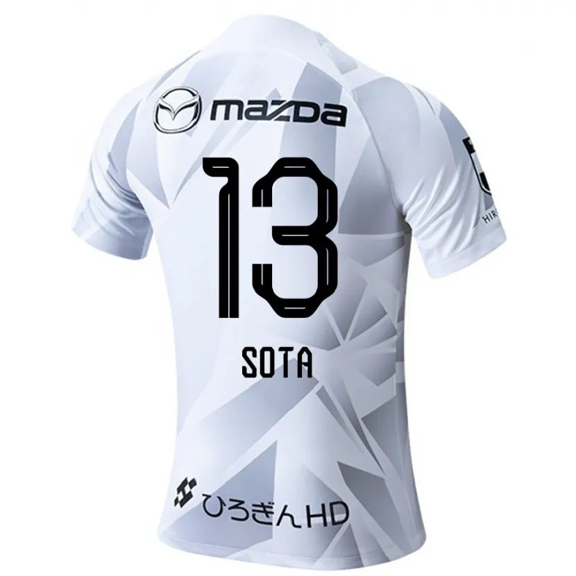 Danxen Niño Camiseta Moki Sota #13 Blanco Gris Negro 2ª Equipación 2024/25 La Camisa