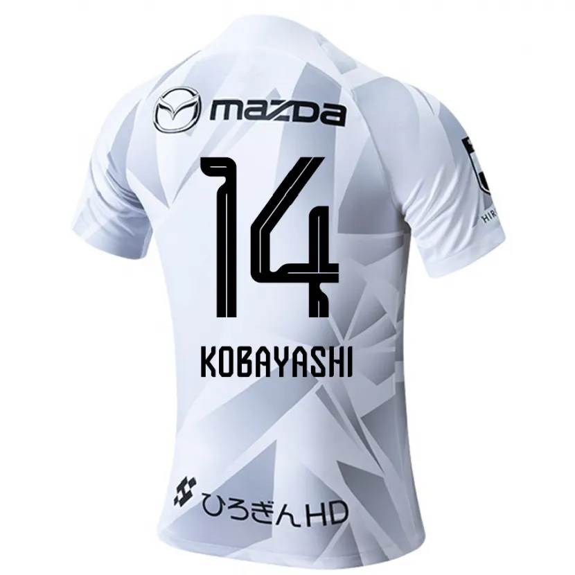 Danxen Niño Camiseta Shimon Kobayashi #14 Blanco Gris Negro 2ª Equipación 2024/25 La Camisa