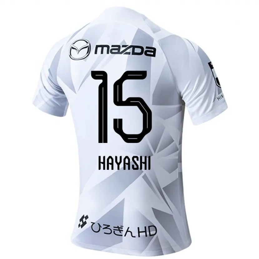 Danxen Niño Camiseta Shunta Hayashi #15 Blanco Gris Negro 2ª Equipación 2024/25 La Camisa