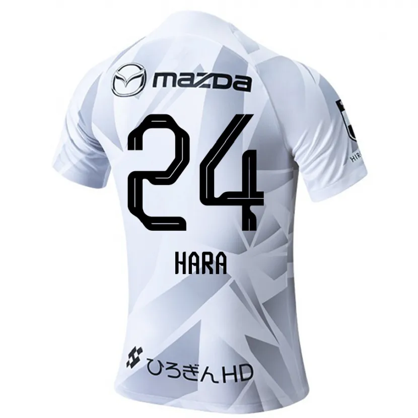 Danxen Niño Camiseta Minato Hara #24 Blanco Gris Negro 2ª Equipación 2024/25 La Camisa