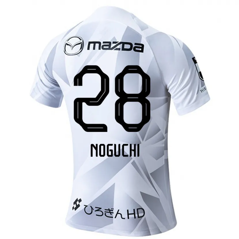 Danxen Niño Camiseta Rento Noguchi #28 Blanco Gris Negro 2ª Equipación 2024/25 La Camisa