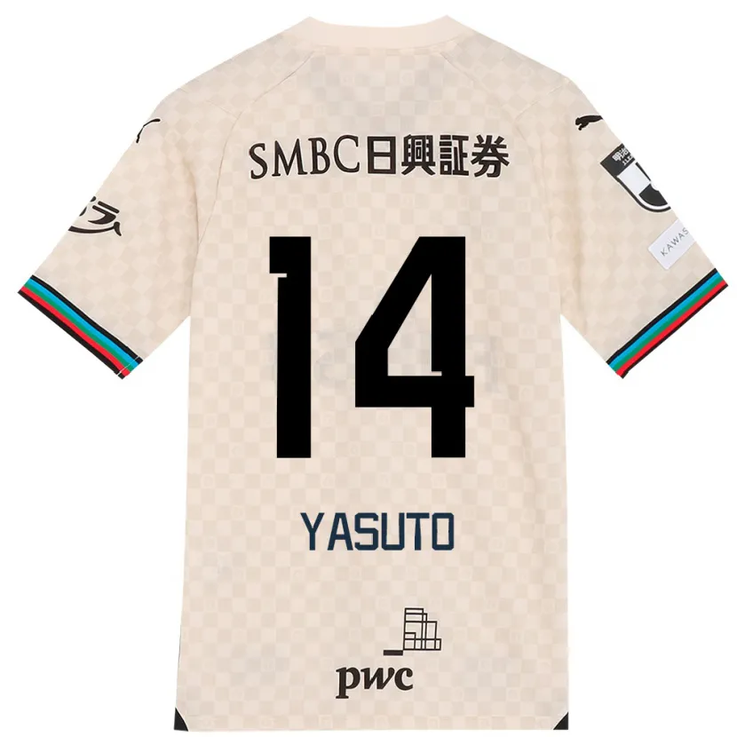 Danxen Niño Camiseta Yasuto Wakizaka #14 Blanco Gris 2ª Equipación 2024/25 La Camisa