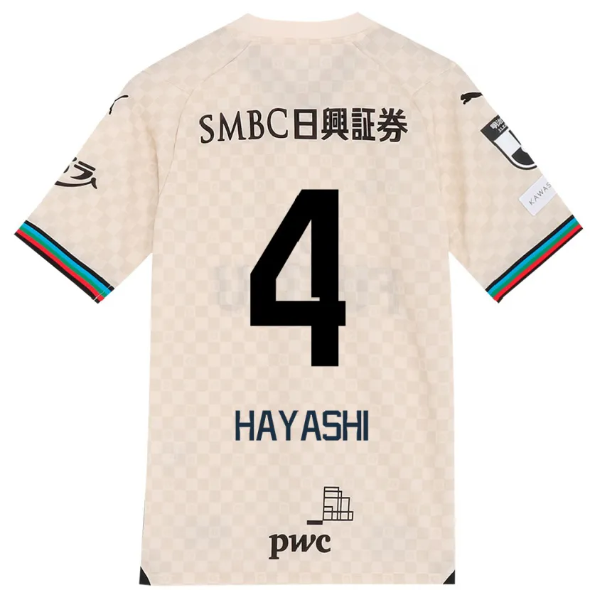 Danxen Niño Camiseta Shunsuke Hayashi #4 Blanco Gris 2ª Equipación 2024/25 La Camisa