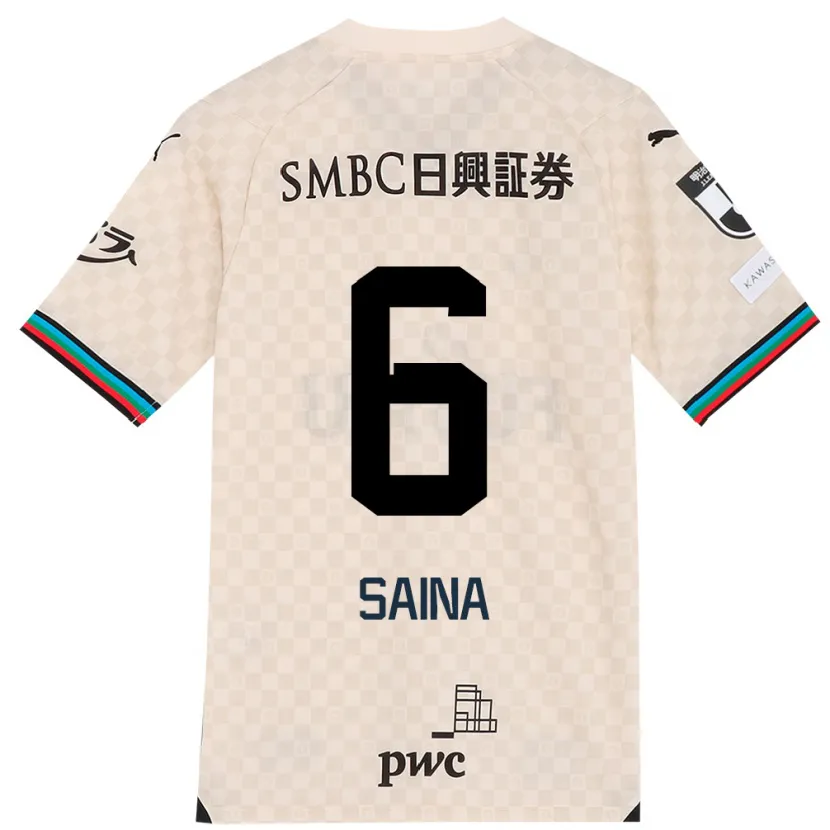 Danxen Niño Camiseta Yuta Saina #6 Blanco Gris 2ª Equipación 2024/25 La Camisa