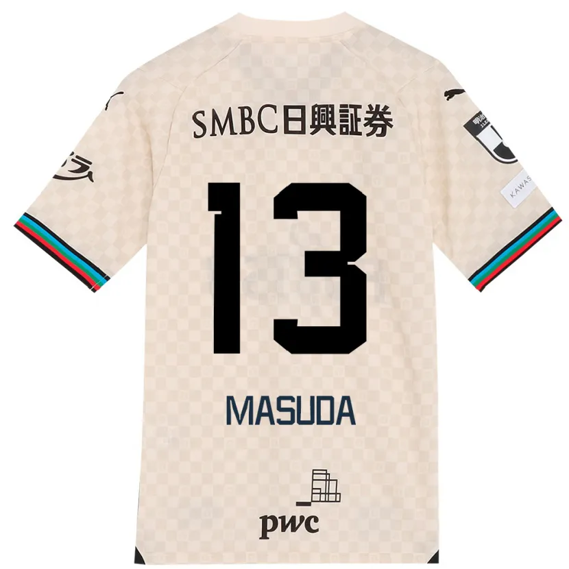 Danxen Niño Camiseta Hinata Masuda #13 Blanco Gris 2ª Equipación 2024/25 La Camisa