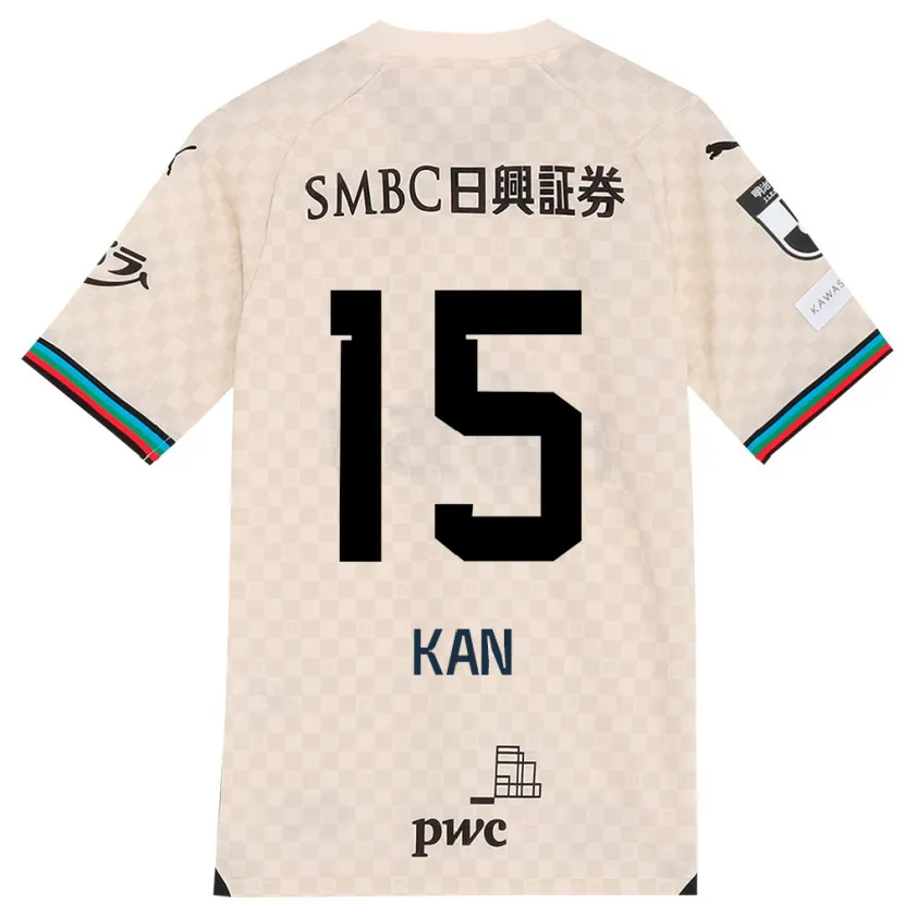 Danxen Niño Camiseta Noriharu Kan #15 Blanco Gris 2ª Equipación 2024/25 La Camisa