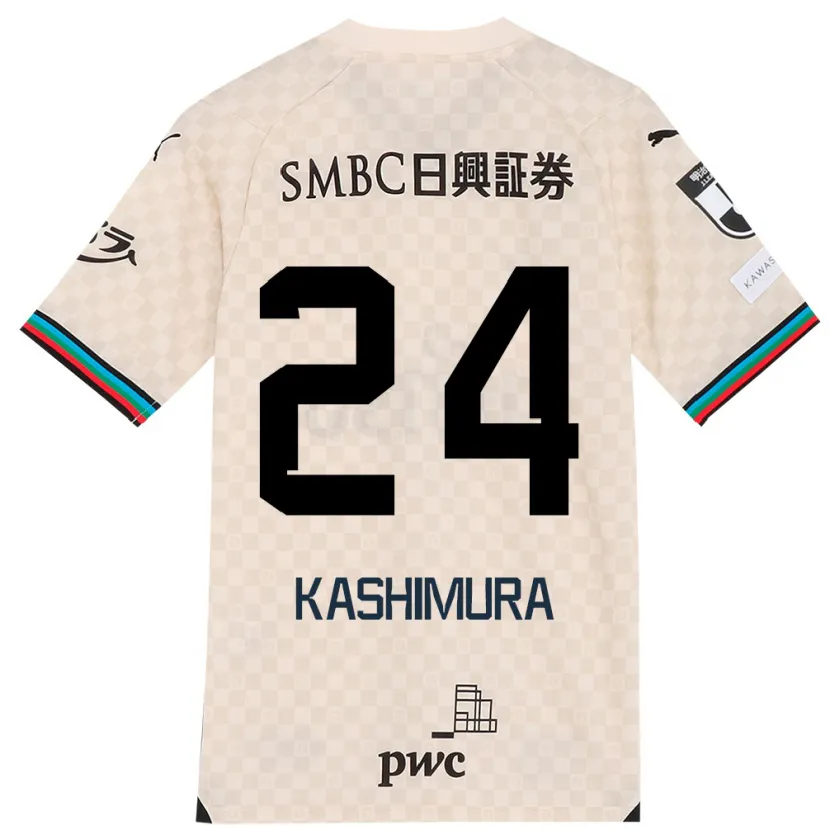 Danxen Niño Camiseta Ryota Kashimura #24 Blanco Gris 2ª Equipación 2024/25 La Camisa