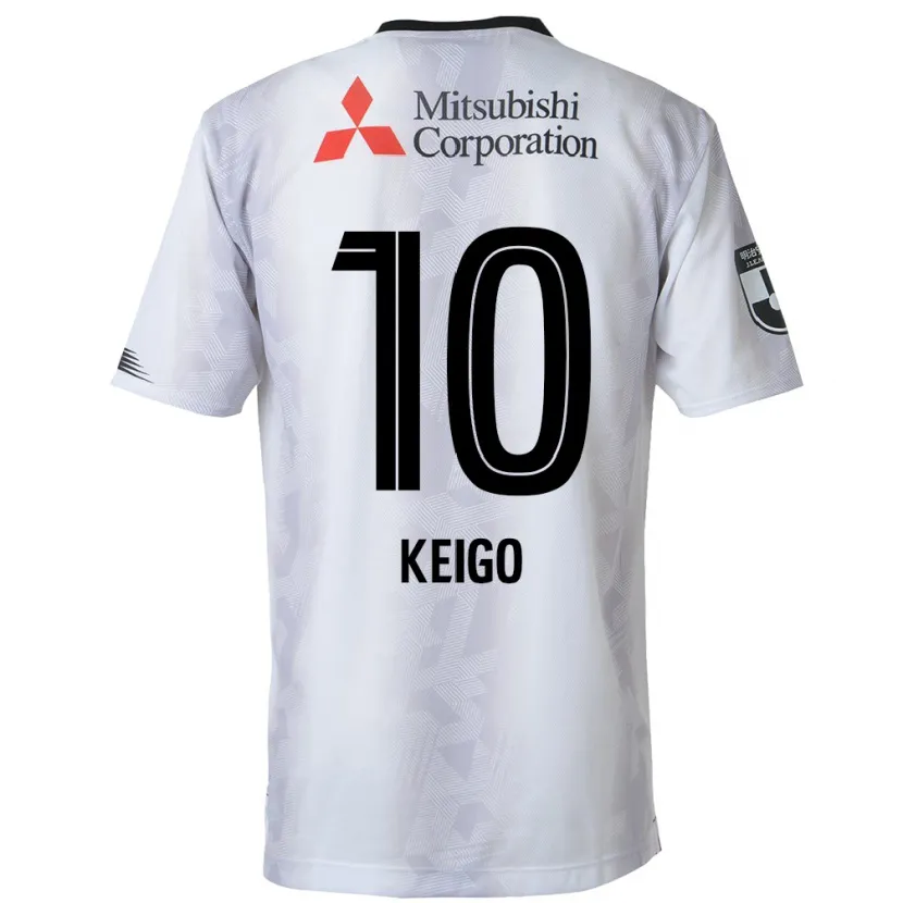 Danxen Niño Camiseta Keigo Higashi #10 Blanco Negro 2ª Equipación 2024/25 La Camisa