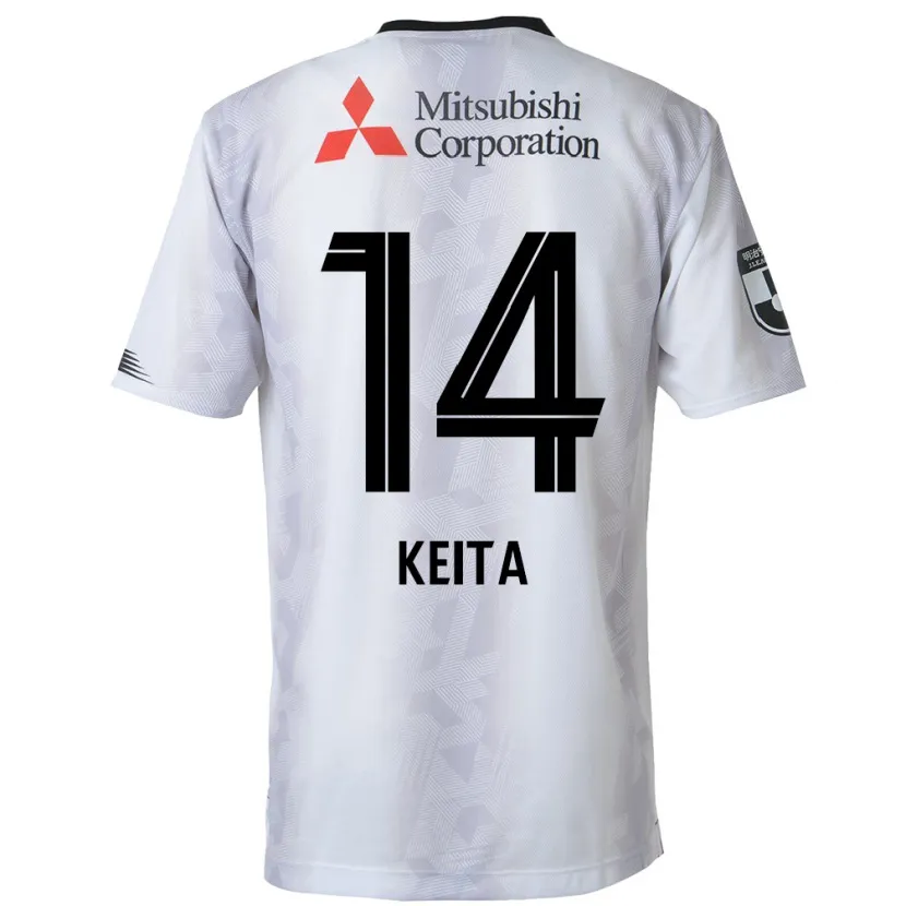 Danxen Niño Camiseta Keita Yamashita #14 Blanco Negro 2ª Equipación 2024/25 La Camisa