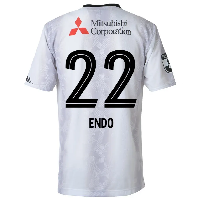 Danxen Niño Camiseta Keita Endo #22 Blanco Negro 2ª Equipación 2024/25 La Camisa