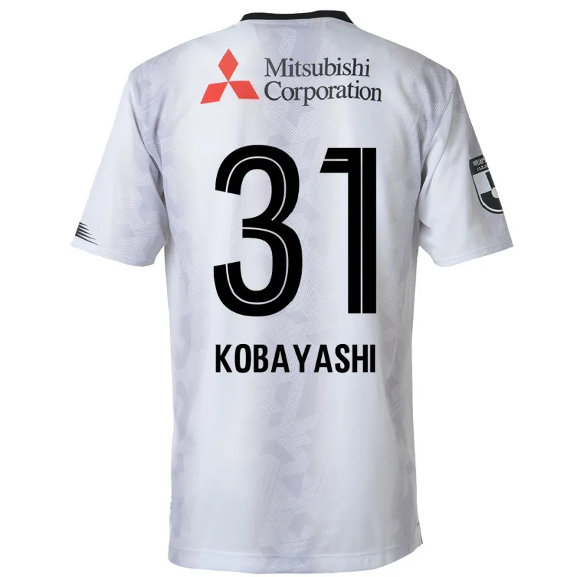 Danxen Niño Camiseta Masataka Kobayashi #31 Blanco Negro 2ª Equipación 2024/25 La Camisa