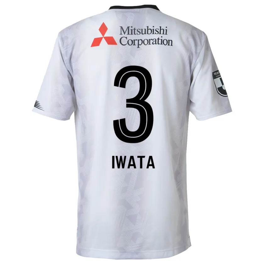 Danxen Niño Camiseta Yuki Iwata #3 Blanco Negro 2ª Equipación 2024/25 La Camisa