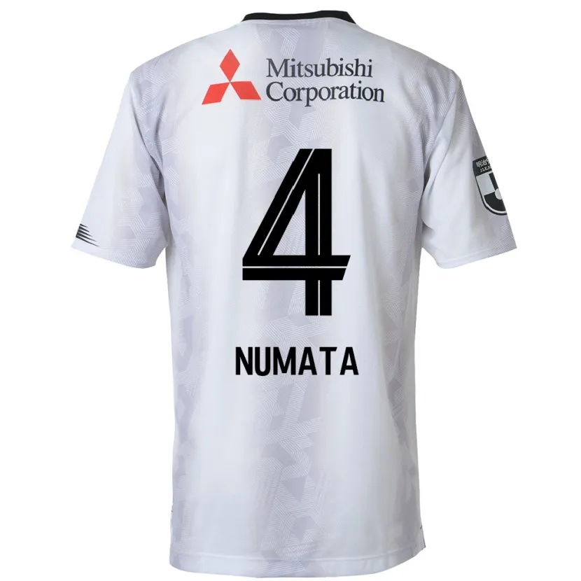 Danxen Niño Camiseta Seisa Numata #4 Blanco Negro 2ª Equipación 2024/25 La Camisa