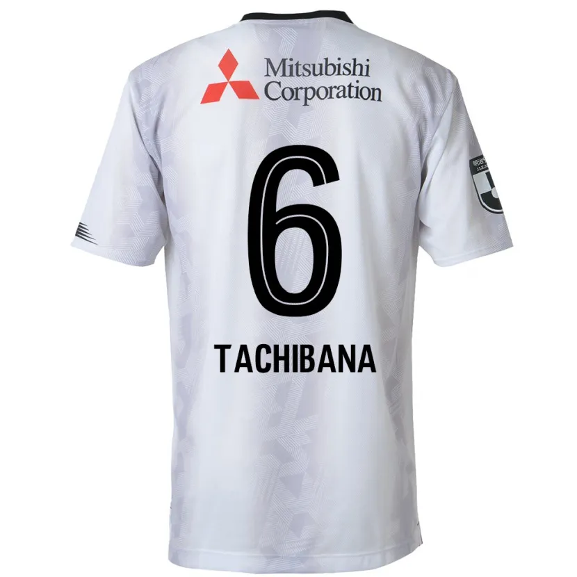 Danxen Niño Camiseta Keigo Tachibana #6 Blanco Negro 2ª Equipación 2024/25 La Camisa