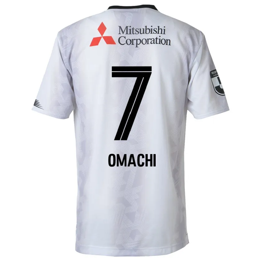 Danxen Niño Camiseta Hyugo Omachi #7 Blanco Negro 2ª Equipación 2024/25 La Camisa