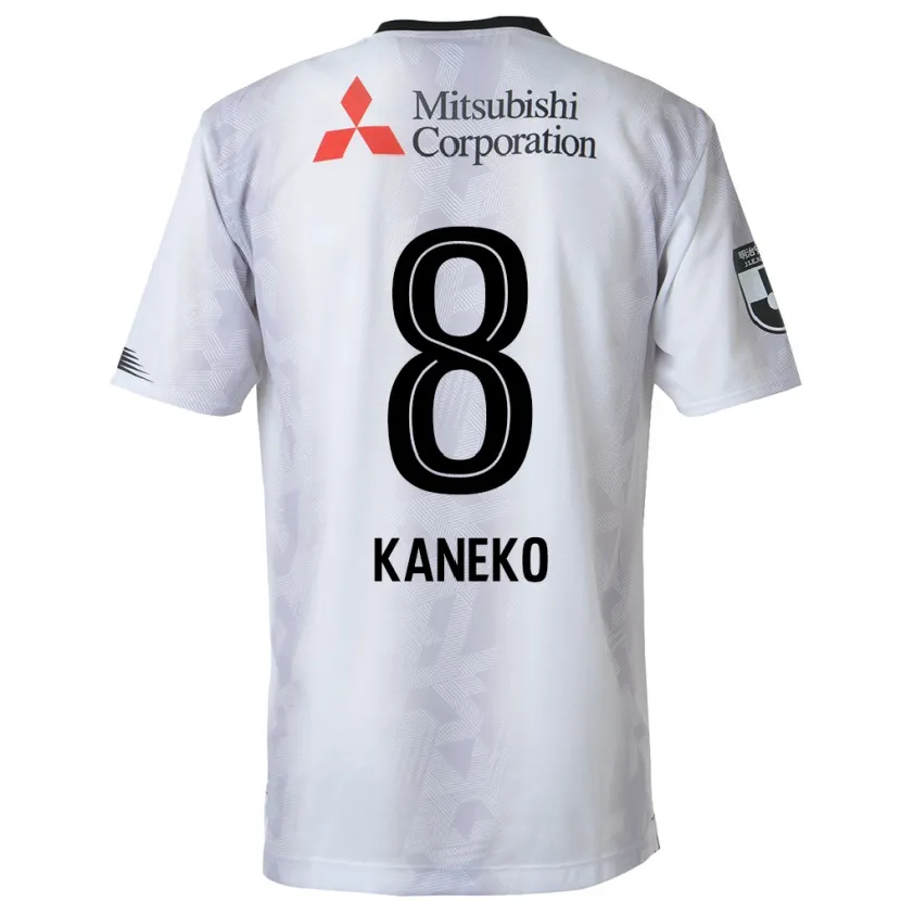 Danxen Niño Camiseta Shunsuke Kaneko #8 Blanco Negro 2ª Equipación 2024/25 La Camisa