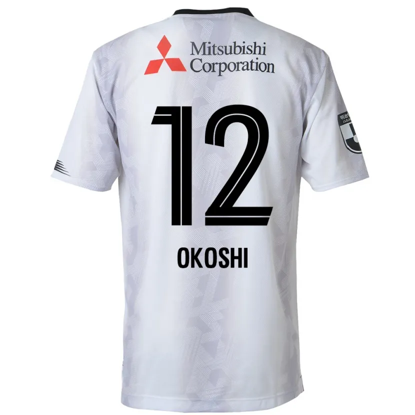 Danxen Niño Camiseta Yutaha Okoshi #12 Blanco Negro 2ª Equipación 2024/25 La Camisa