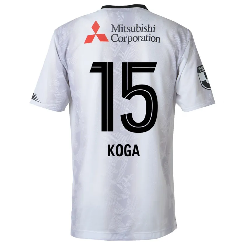 Danxen Niño Camiseta Shun Koga #15 Blanco Negro 2ª Equipación 2024/25 La Camisa