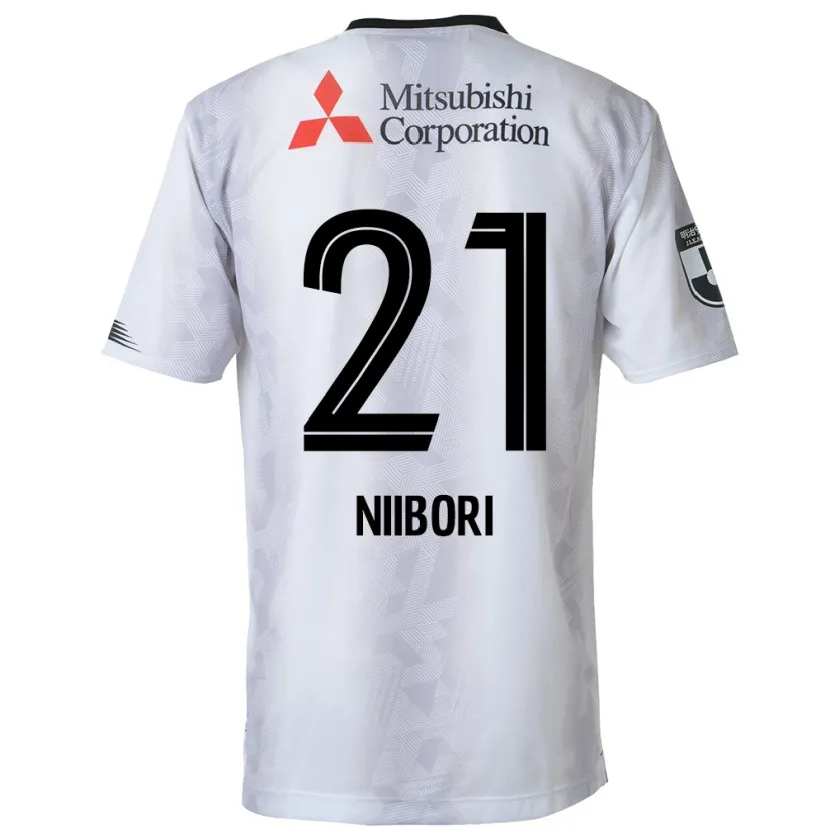 Danxen Niño Camiseta Keita Niibori #21 Blanco Negro 2ª Equipación 2024/25 La Camisa