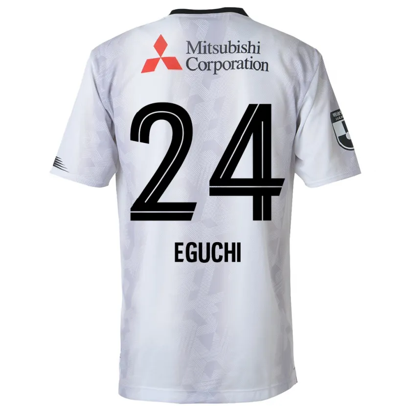 Danxen Niño Camiseta Kaito Eguchi #24 Blanco Negro 2ª Equipación 2024/25 La Camisa