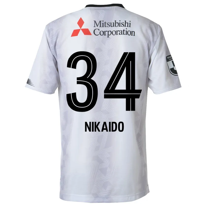 Danxen Niño Camiseta Rintaro Nikaido #34 Blanco Negro 2ª Equipación 2024/25 La Camisa