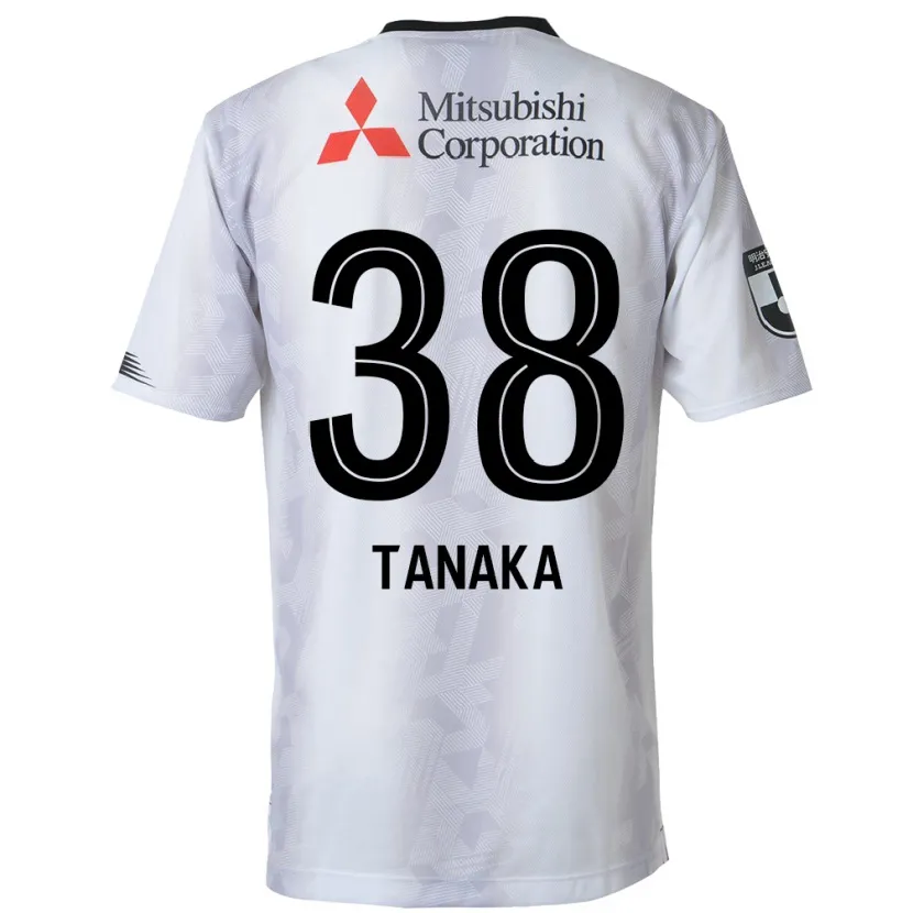 Danxen Niño Camiseta Kio Tanaka #38 Blanco Negro 2ª Equipación 2024/25 La Camisa