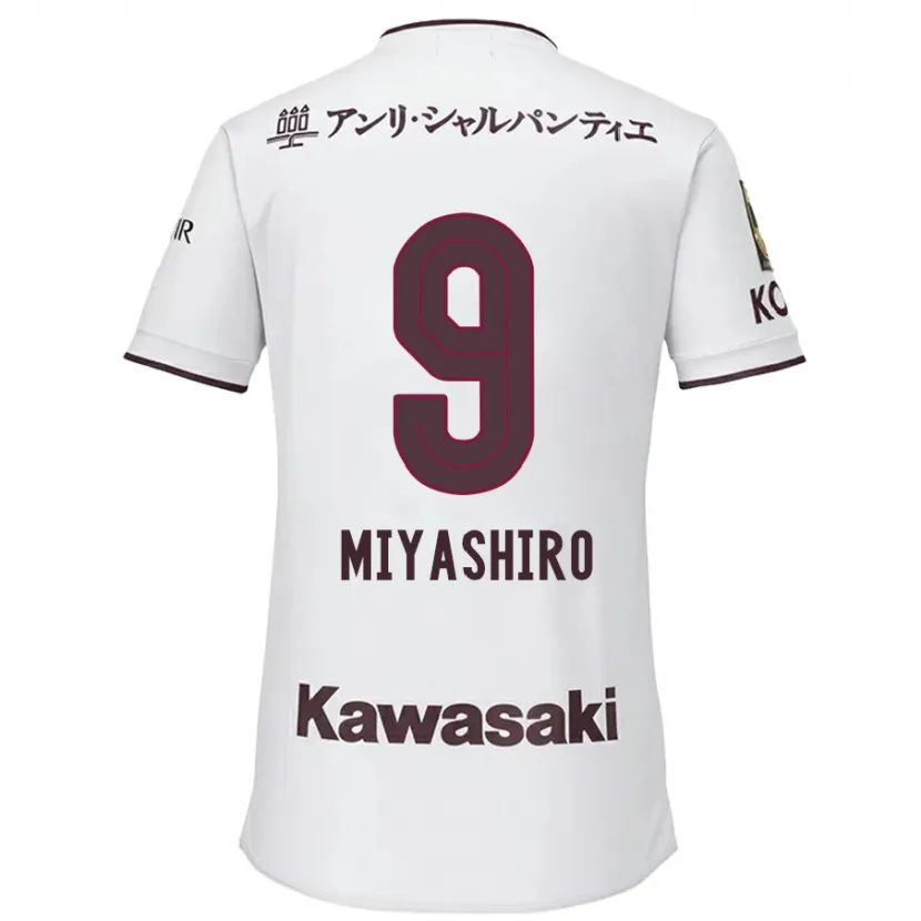 Danxen Niño Camiseta Taisei Miyashiro #9 Blanco Rojo 2ª Equipación 2024/25 La Camisa