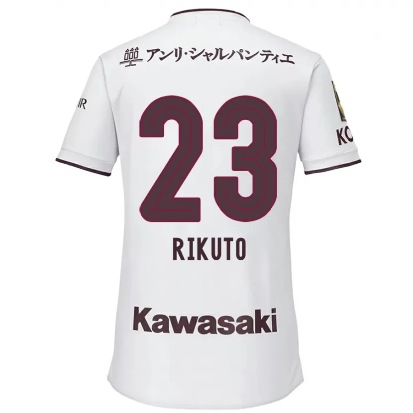 Danxen Niño Camiseta Rikuto Hirose #23 Blanco Rojo 2ª Equipación 2024/25 La Camisa