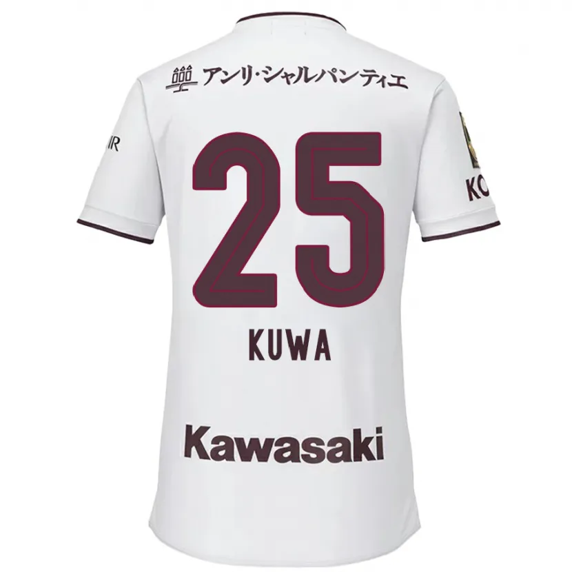 Danxen Niño Camiseta Yuya Kuwasaki #25 Blanco Rojo 2ª Equipación 2024/25 La Camisa