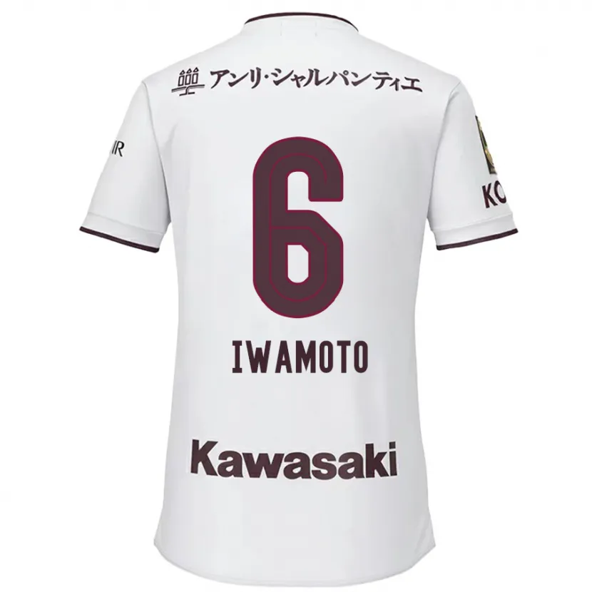 Danxen Niño Camiseta Yuan Iwamoto #6 Blanco Rojo 2ª Equipación 2024/25 La Camisa