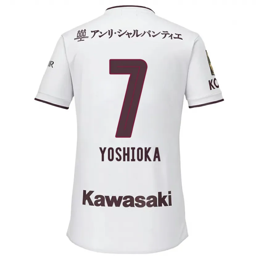 Danxen Niño Camiseta Ran Yoshioka #7 Blanco Rojo 2ª Equipación 2024/25 La Camisa