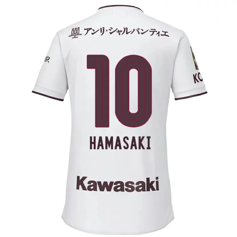 Danxen Niño Camiseta Kento Hamasaki #10 Blanco Rojo 2ª Equipación 2024/25 La Camisa