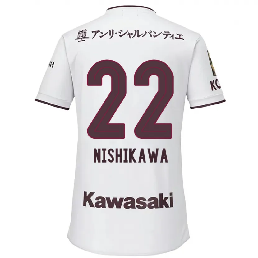 Danxen Niño Camiseta Aiku Nishikawa #22 Blanco Rojo 2ª Equipación 2024/25 La Camisa